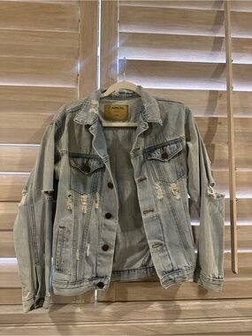 Carbon Light Blue Distressed Denim Jacket